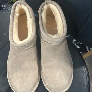 Bear Paw Cozy Tan Suede Ankle Boots